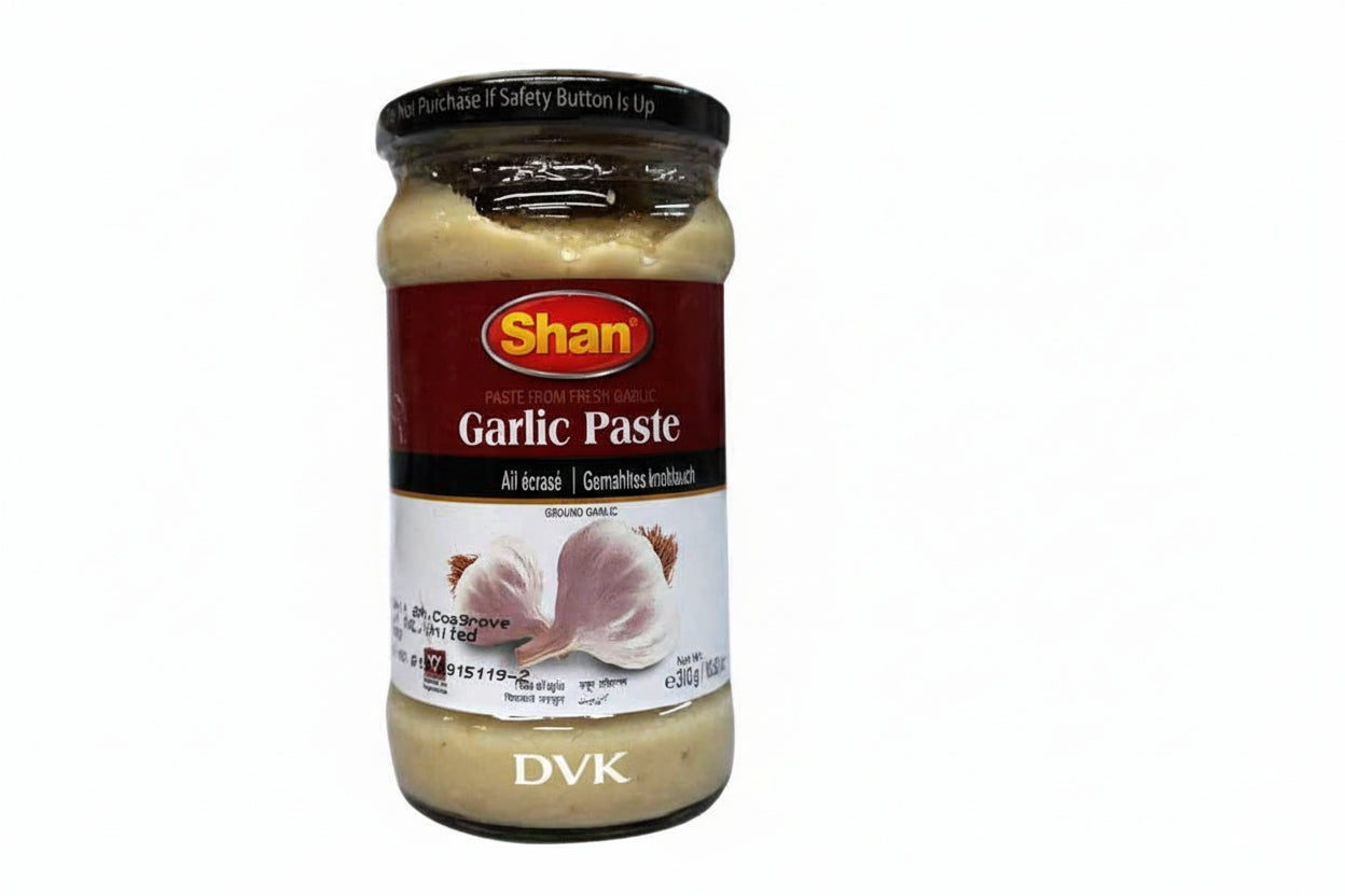 Jar of Shan Garlic Paste on a white background
