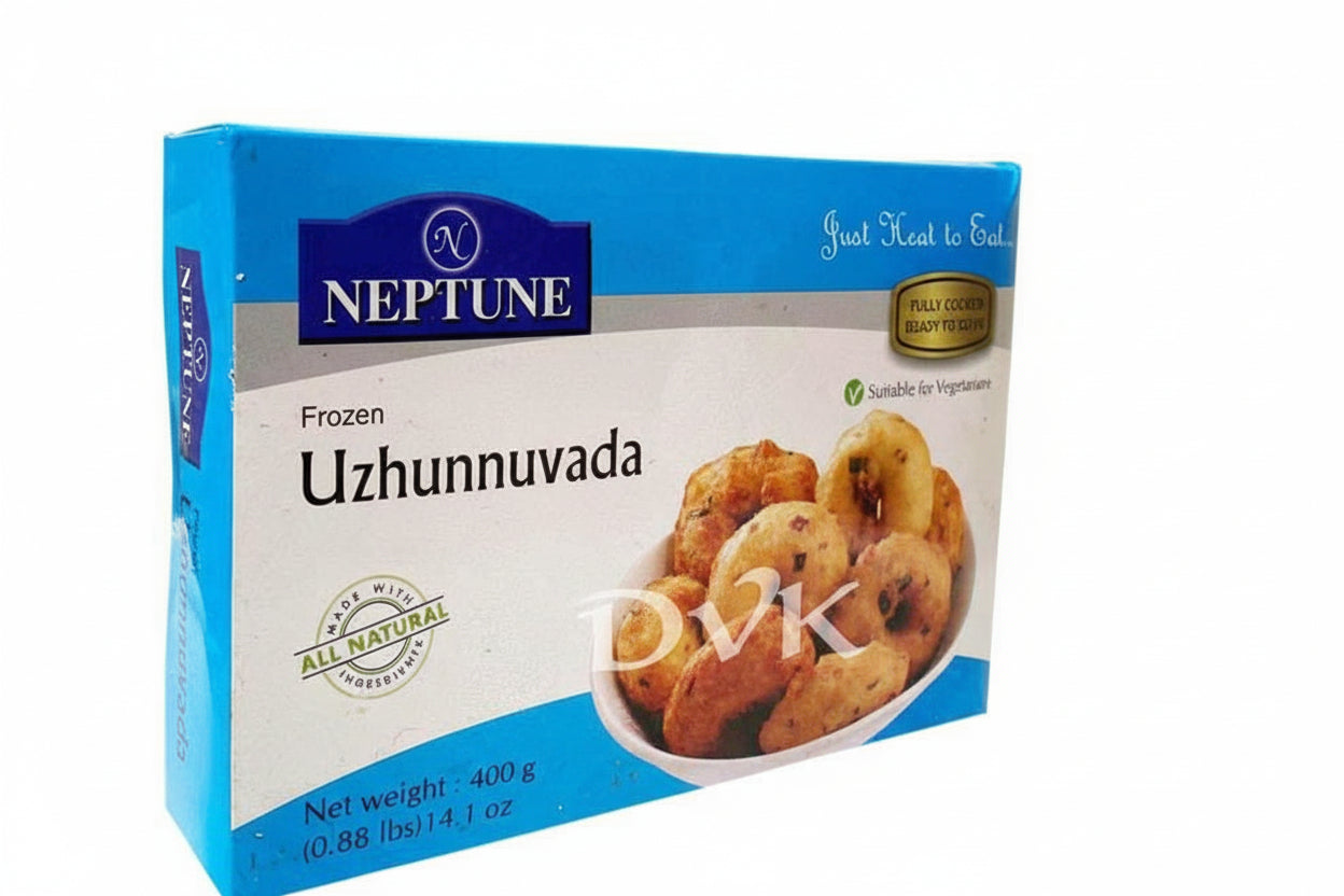 Neptune brand packaging of Frozen Uzhunnuvada with a blue border on a white background