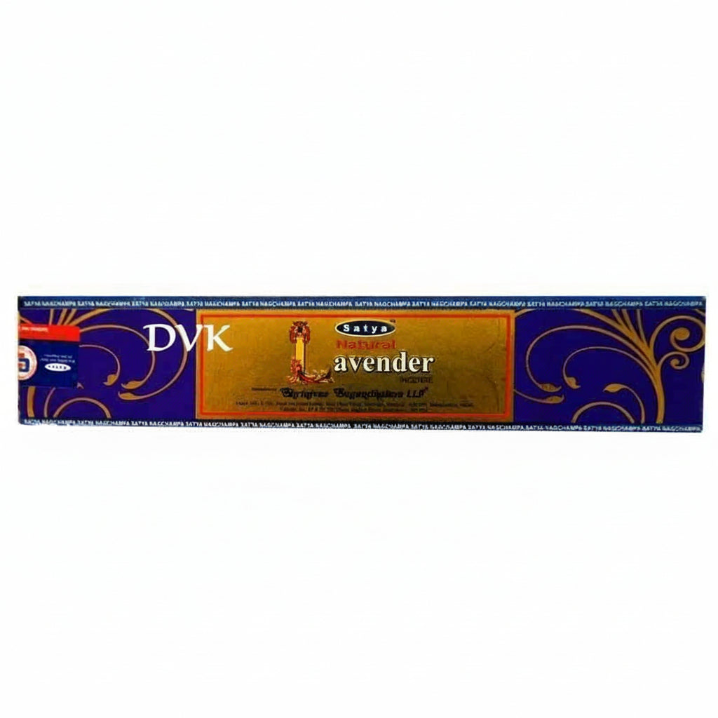 Sativa Vedic's Natural Avender incense packaging on a white background