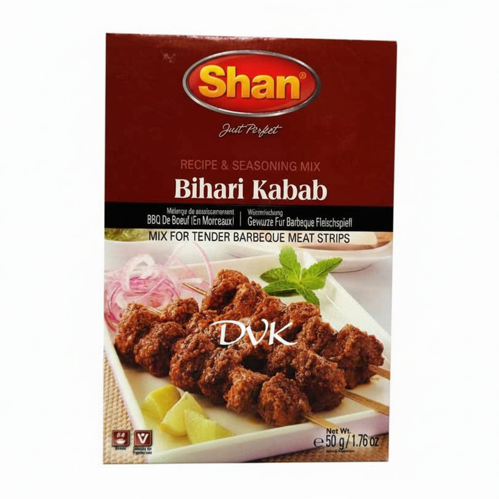 Shan Bihari Kabab seasoning mix packaging on a white background