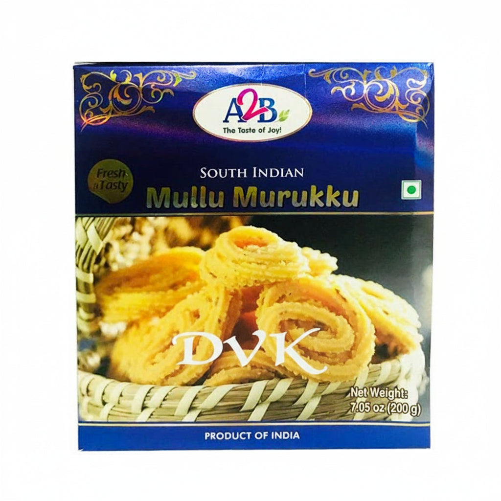 Box of South Indian Mullu Murukku with A&B brand logo on a white background