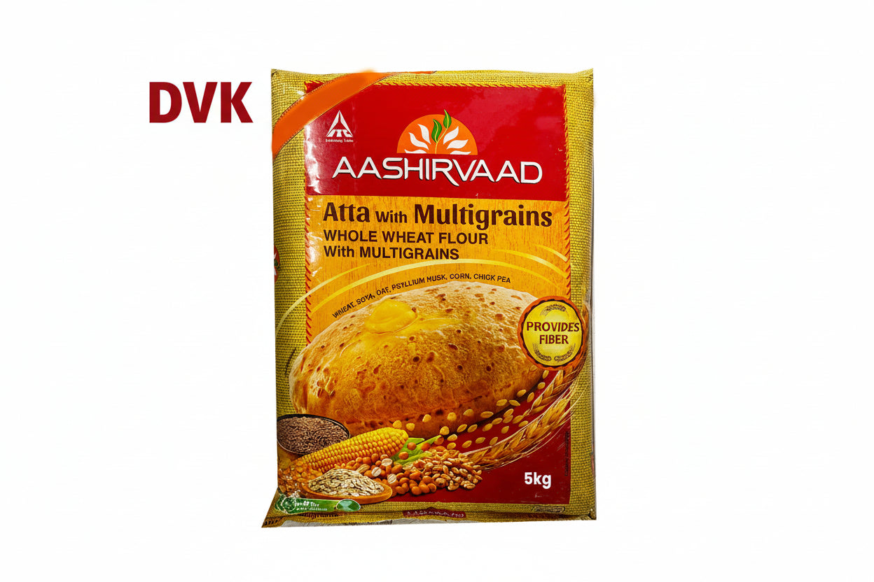 Aashirvaad Atta with Multigrains (Export Pack) – Goodness of Wheat, Soya, Oats, Psyllium Husk, Corn & Chick Peas