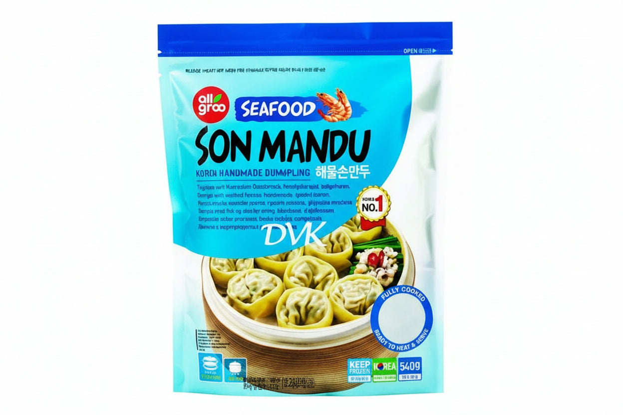 Allgroo Seafood Son Mandu 540g – Handmade dumplings with premium seafood and rich Korean taste