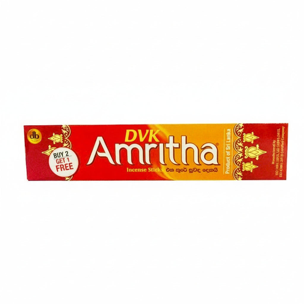 Amritha incense stick packaging on a white background
