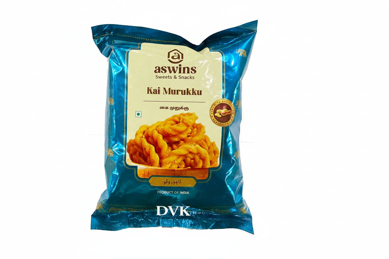 Aswins Kai Murukku 150g – Crispy & Spiral-Shaped Tamil Nadu Snack