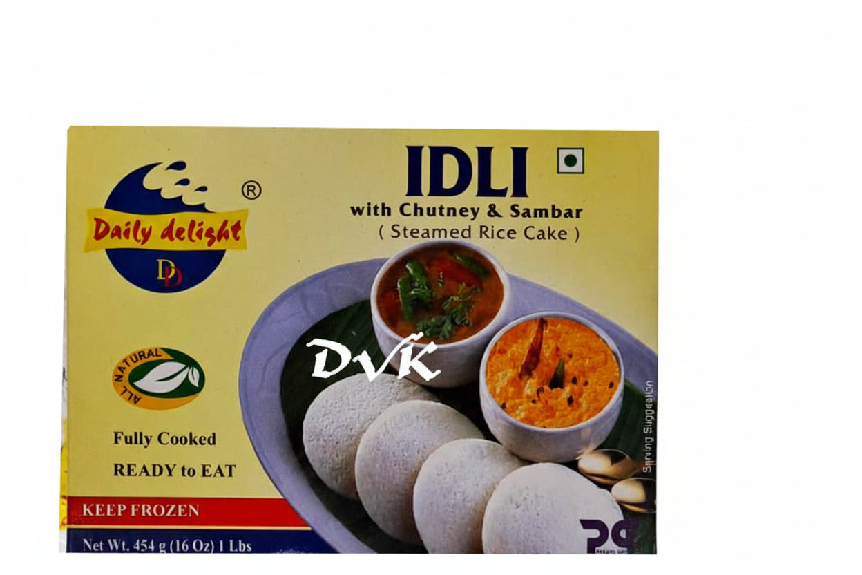 Box of Daily Delight IDLI with Chutney & Sambar on a white background