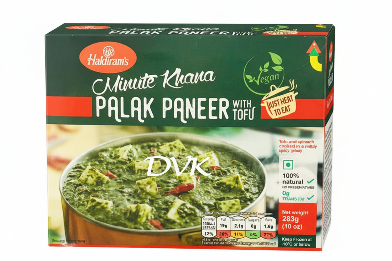 Haldiram's Palak Paneer with Tofu 283g - Tofu and spinach cooked in a mildy spicy gravy