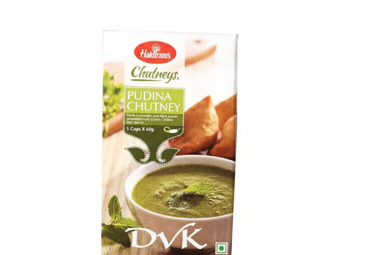 Haldiram's Pudina Chutney 5 Cups 60g - Tangy mint dip for snacks