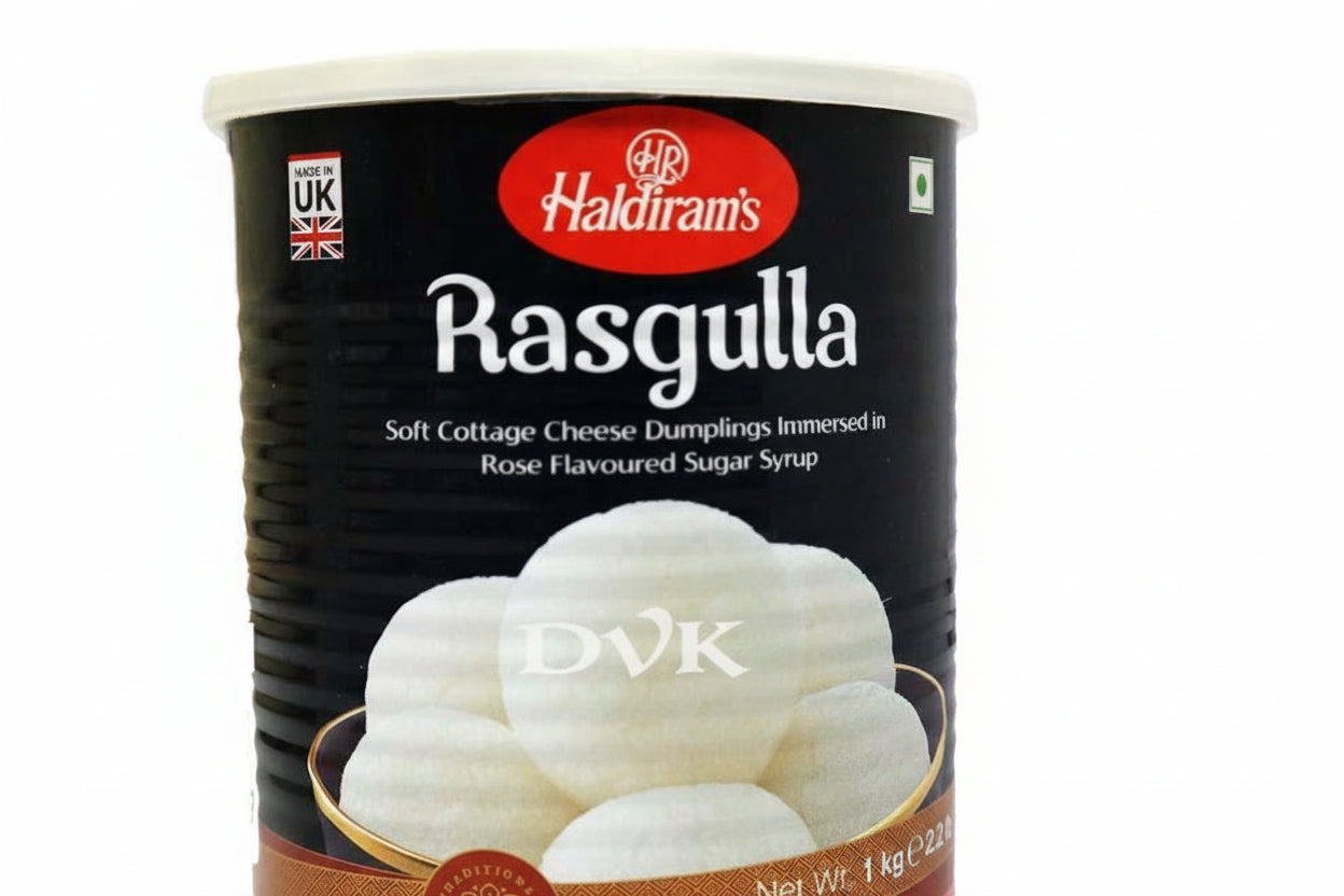 Haldiram's Rasgulla 1kg – Soft spongy syrupy classic Indian sweet delight