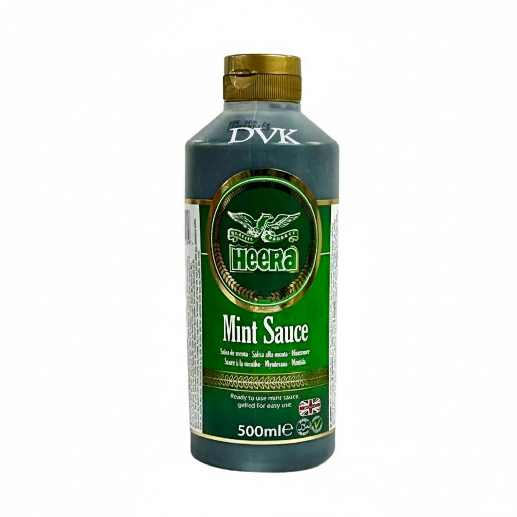 Bottle of Heera Mint Sauce on a white background