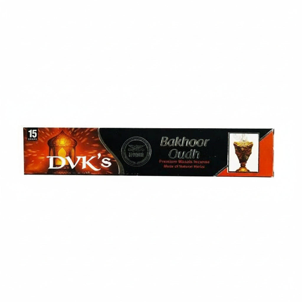 Bakhoor Oudh incense packaging on a white background