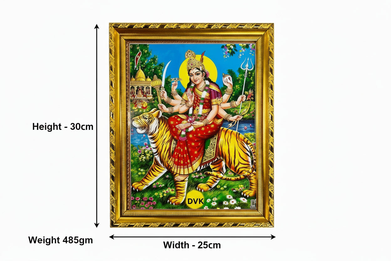 Hindu God Photo Frame (Godness Durga) (Size 30cm*25cm)