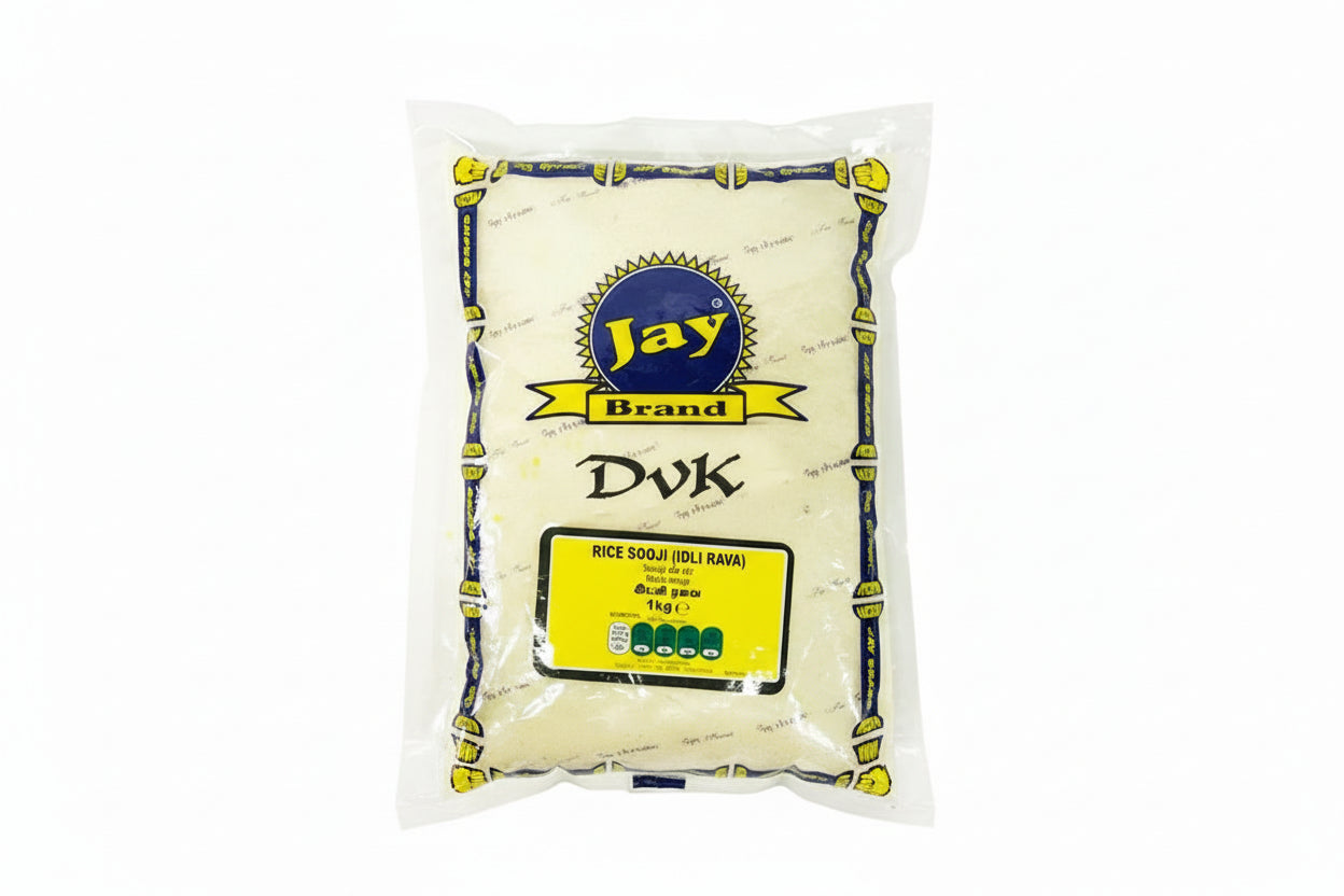 Packaged rice sooji with Jay Brand logo on a white background