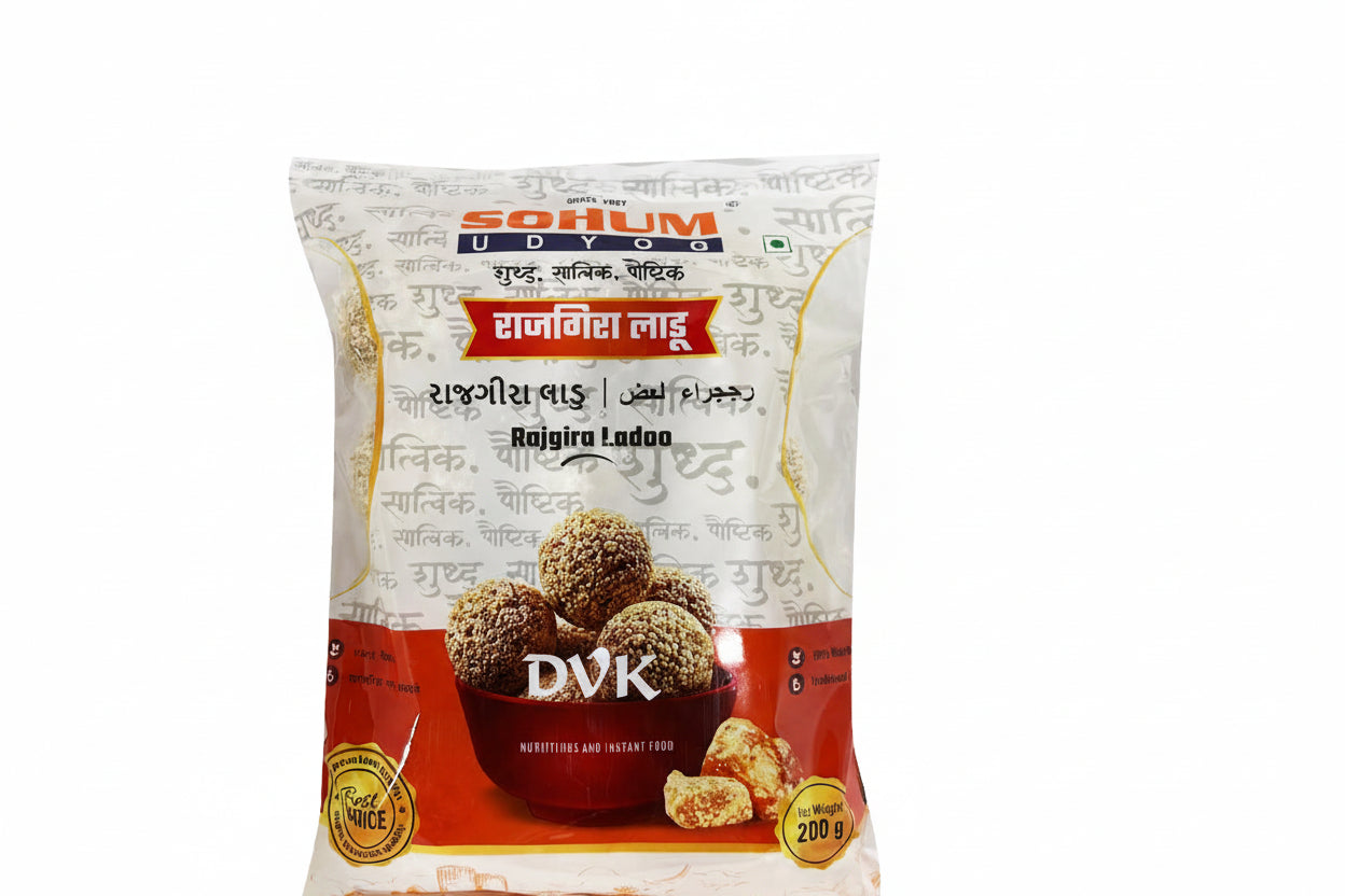 Packaged food product with branding and product image on a white background