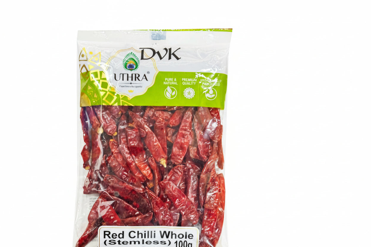 Uthra Red Chilli Whole (Stemless) 100g