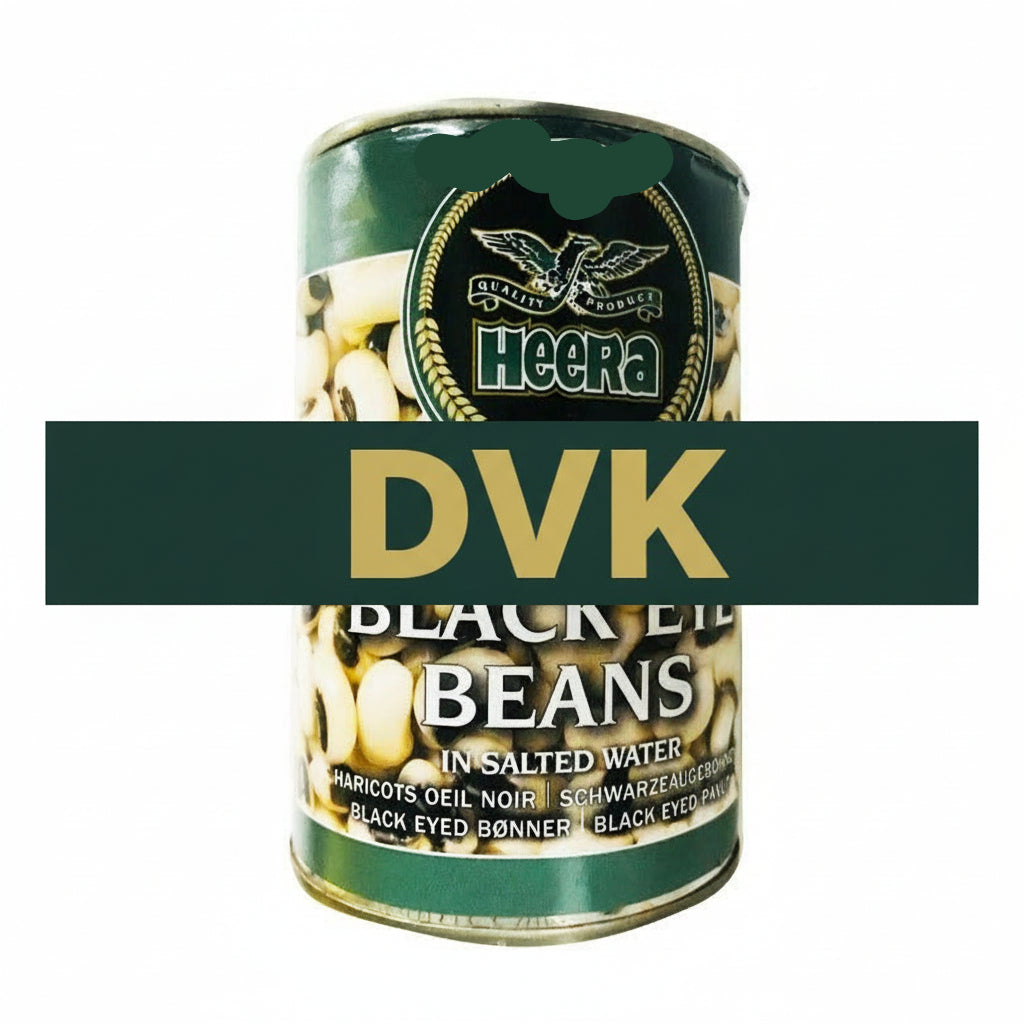 Can of Heera Boiled Black Eye Beans on a white background