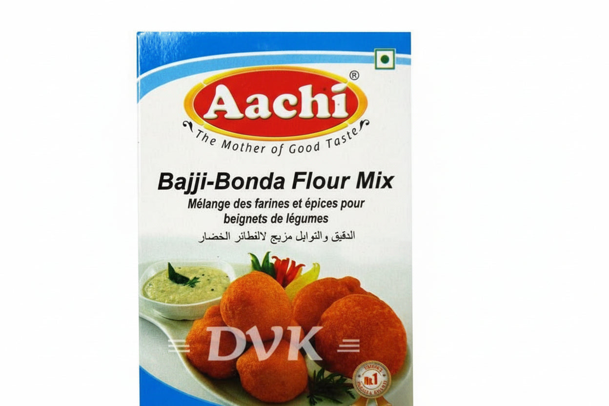 Aachi Bajji-Bonda Flour Mix 180g – Ready-to-make flour for crispy bajji and bonda, perfect for tea-time snacks