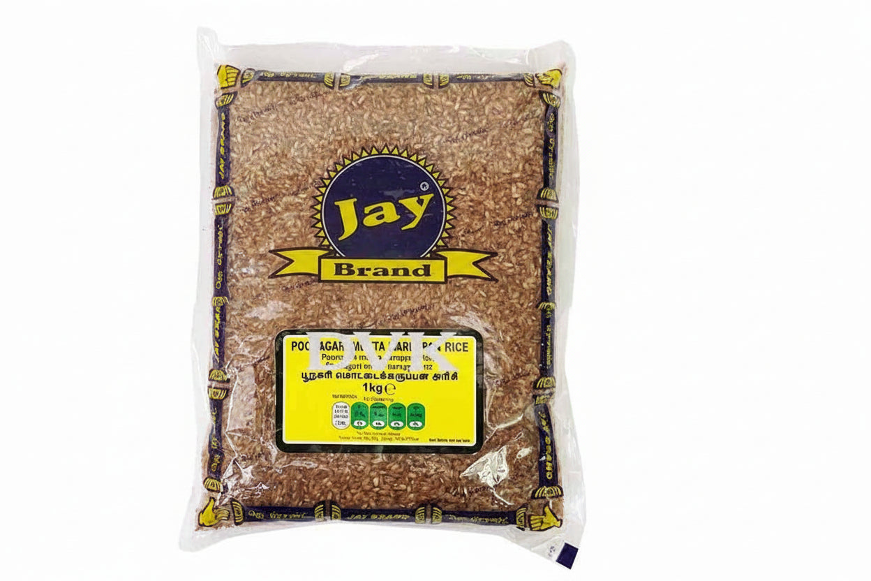 Packaged rice with Jay Brand logo on a white background