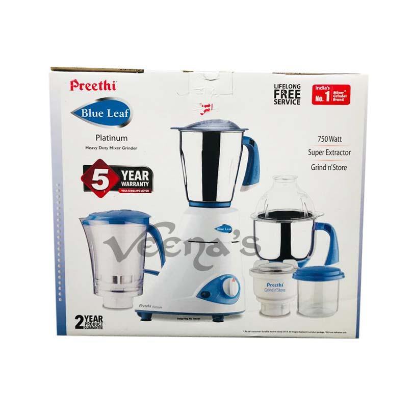 Preethi Blue Leaf Platinum Mixer Grinder 750W