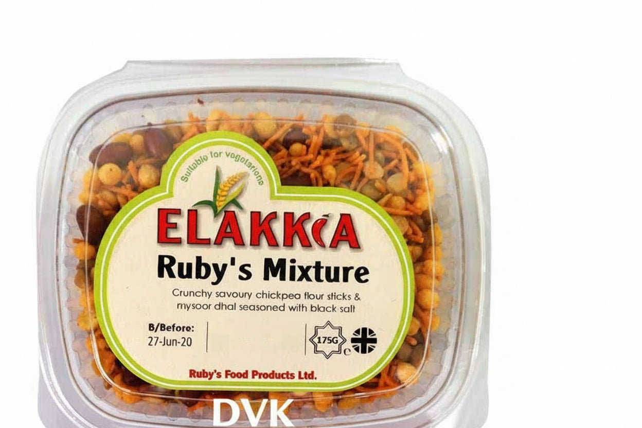 Packaged food product with 'Elakkka' label on a white background