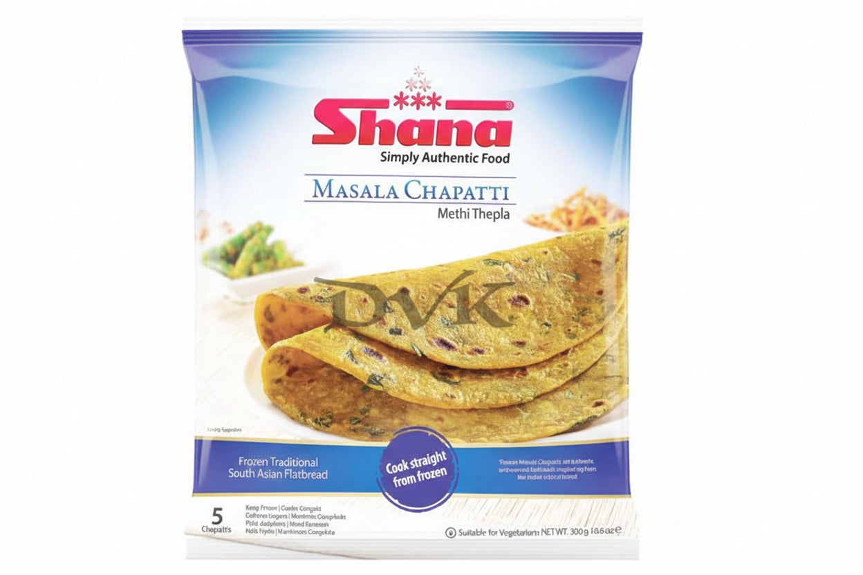 Shana Masala Chapatti package with images of chapattis on a white background