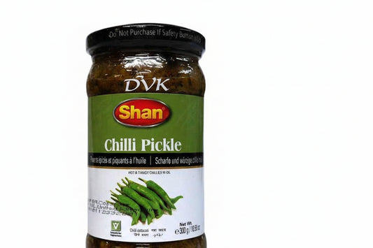 Jar of Shan Chilli Pickle on a white background
