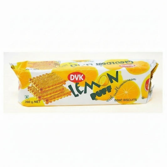 Pack of Lemon Puff biscuits on a white background