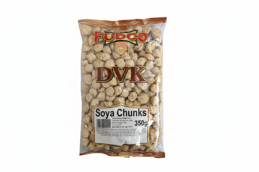 Bag of Fudco Veeras Soya Chunks on a white background
