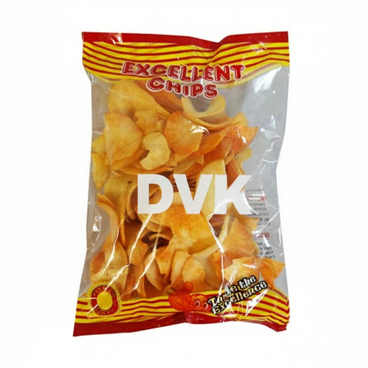 Bag of Excellent Chips with visible brand name on a white background