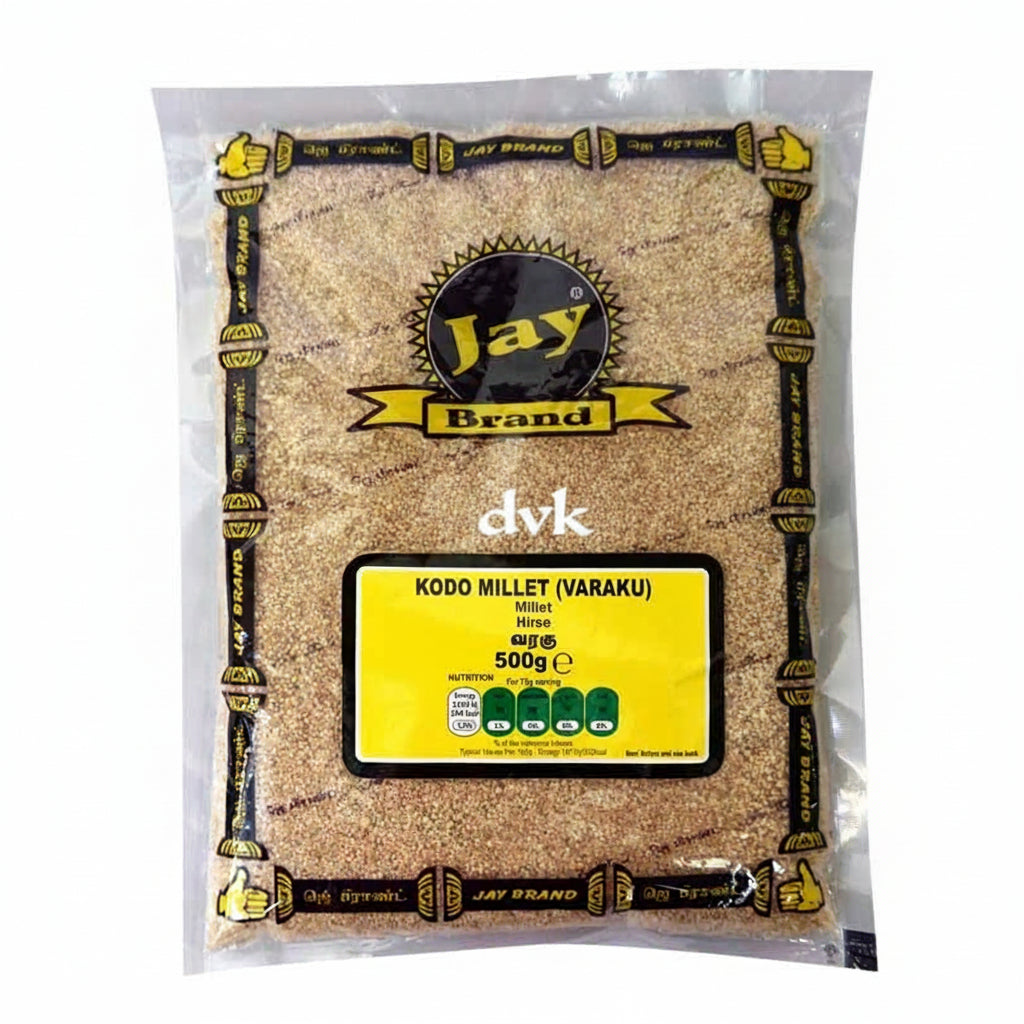 Packaged product of Kodo Millet (Varaku) by Jay Brand on a white background