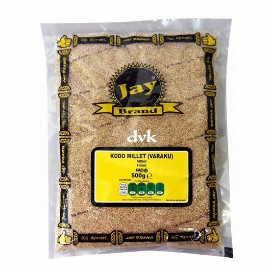 Packaged product of Kodo Millet (Varaku) by Jay Brand on a white background