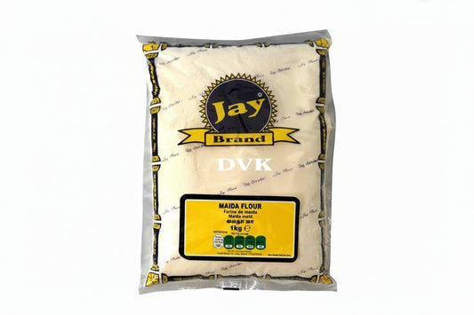 Bag of Jay Brand Maida flour on a white background