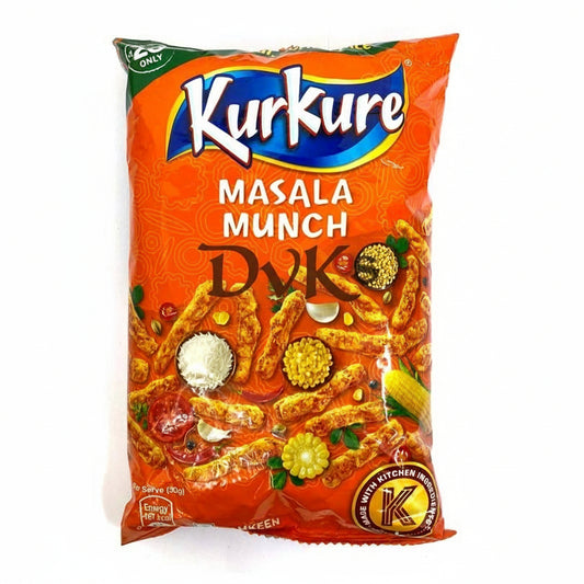 Kurkure Masala Munch snack packet on a white background