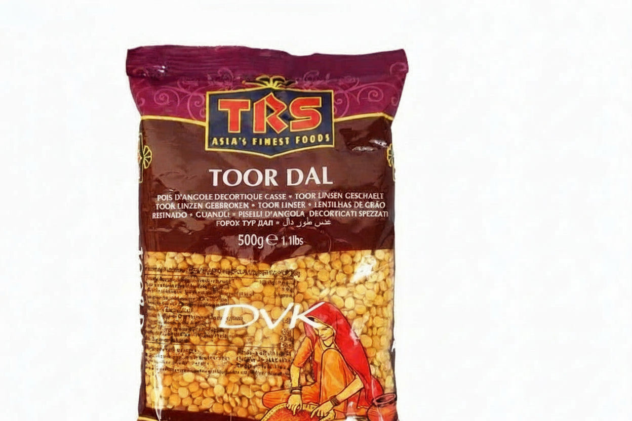 TRS Toor Dal package on a white background