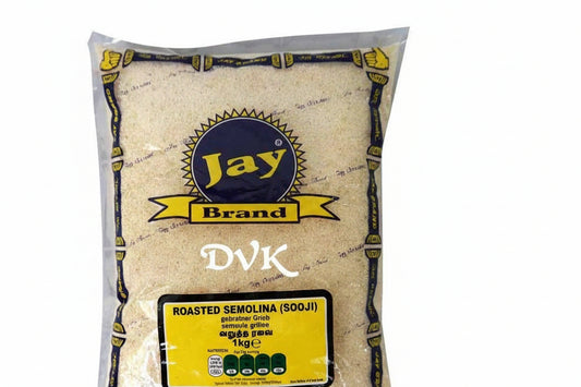 Jay Brand roasted semolina sooji packaging on a white background