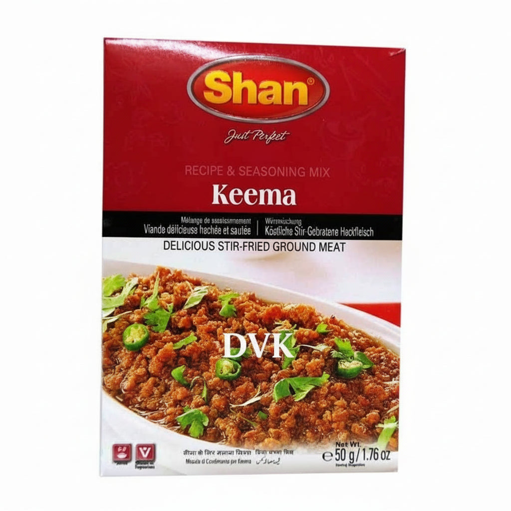 Shan Keema seasoning mix packaging on a white background