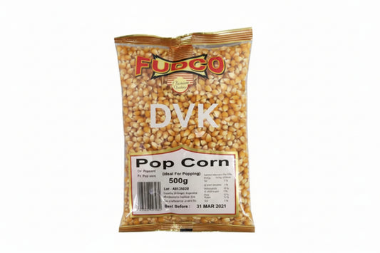 Bag of Fupco pop corn on a white background