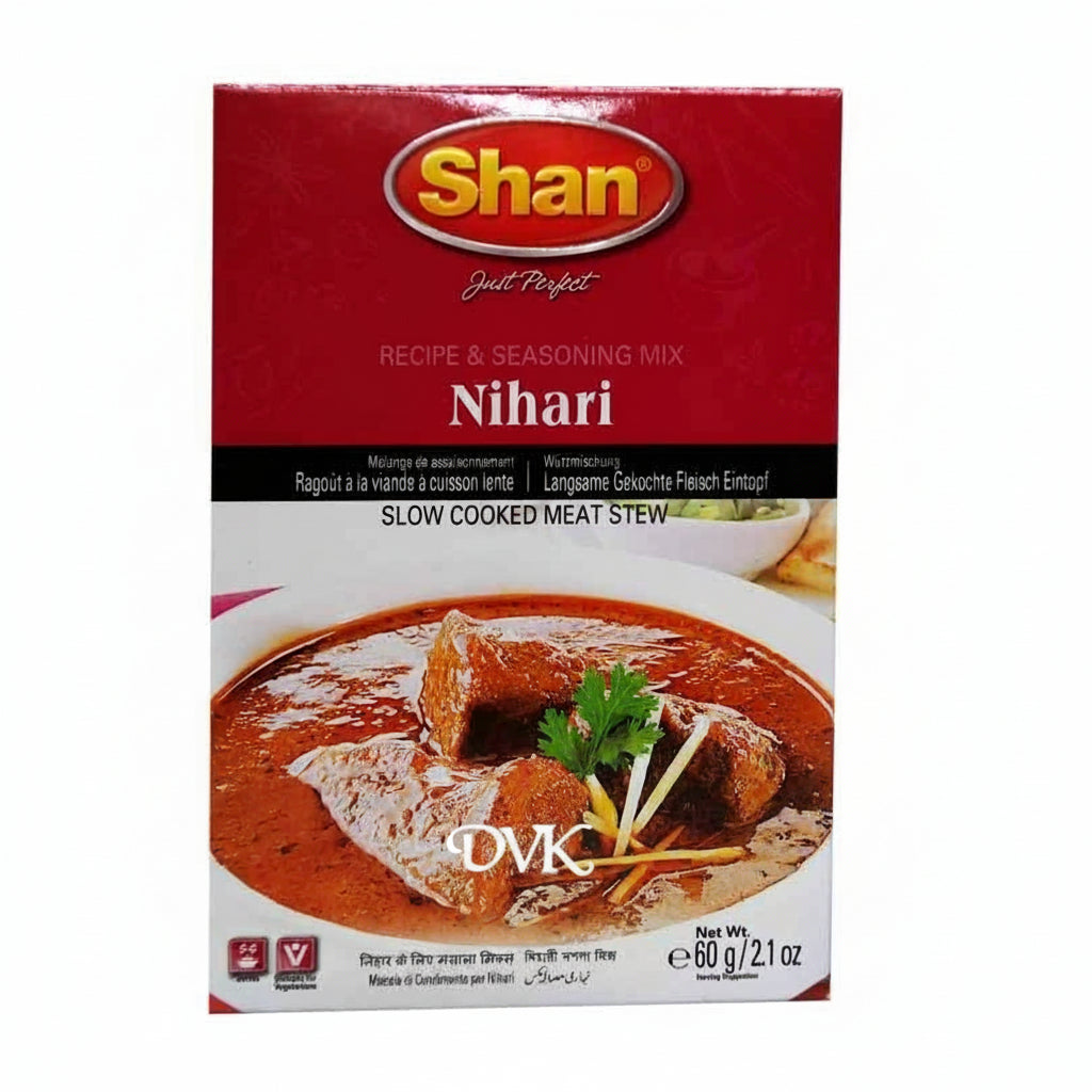 Shan Nihari seasoning mix packaging on a white background