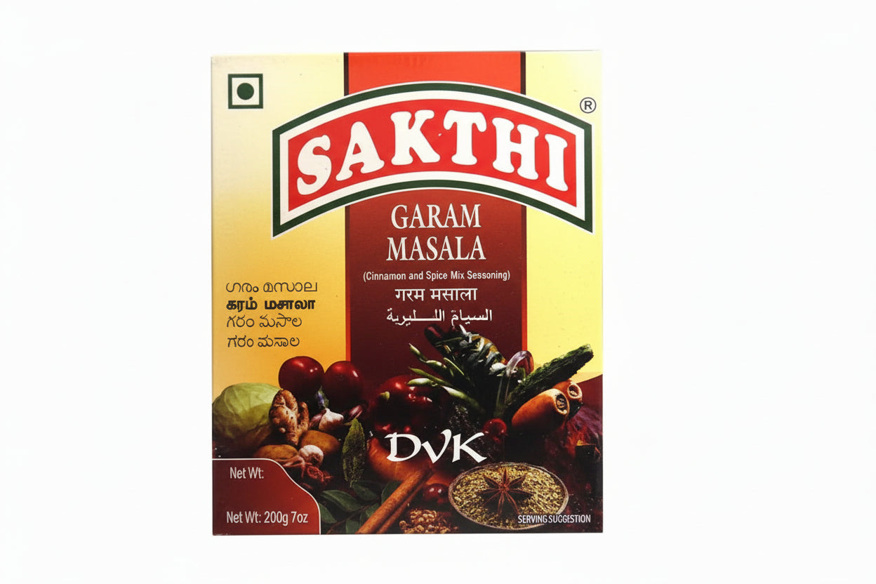 Sakthi Garam Masala spice mix packaging on a white background