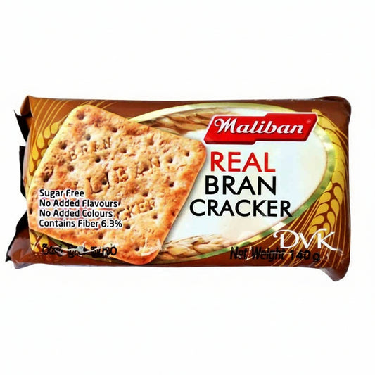 Maliban Real Bran Cracker package on a white background