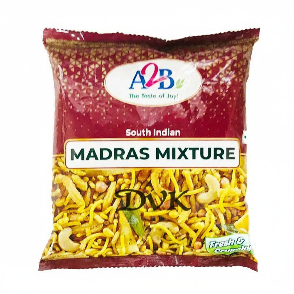 Packaged South Indian Madras Mixture with A2B brand on a white background