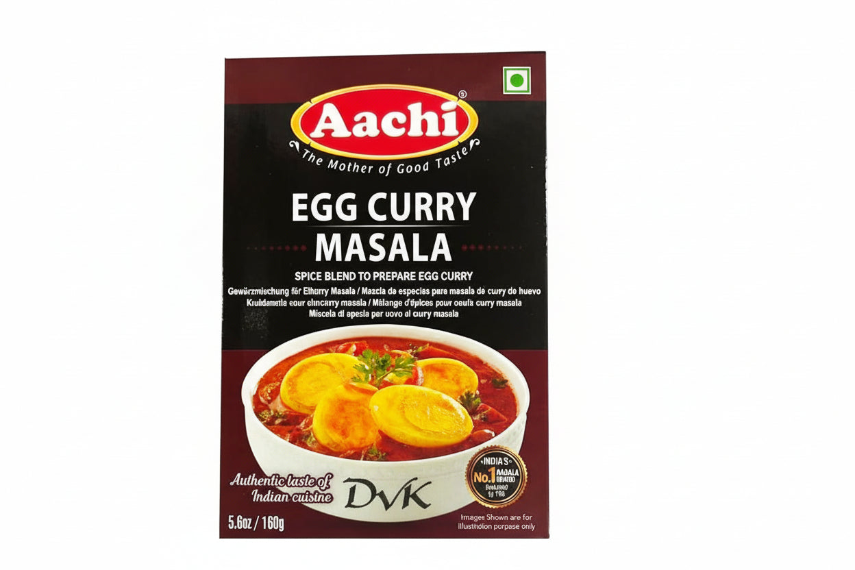 Aachi Egg Curry Masala spice blend packaging on a white background