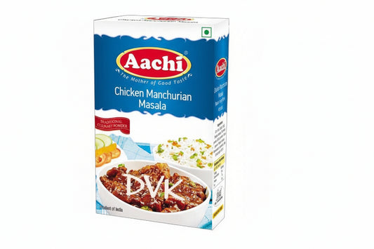 Aachi Chicken Manchurian Masala packaging on a white background