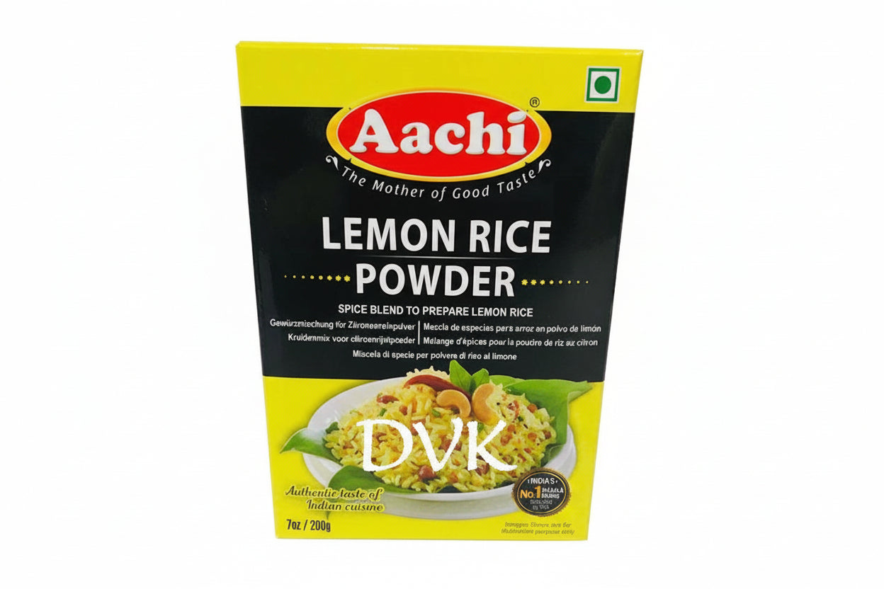 Aachi Lemon Rice Powder packaging on a white background