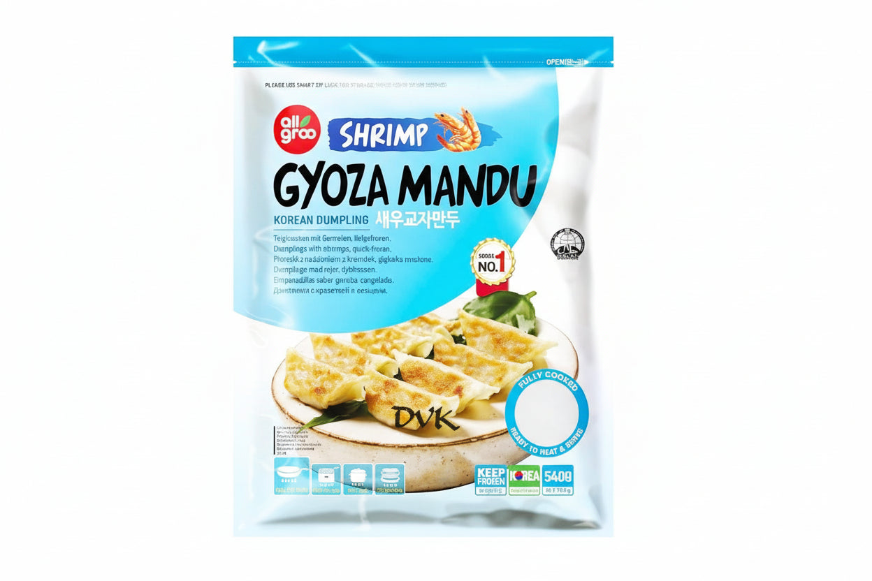 Allgroo Shrimp Gyoza Mandu 540g – Delicious Korean dumplings with juicy shrimp filling