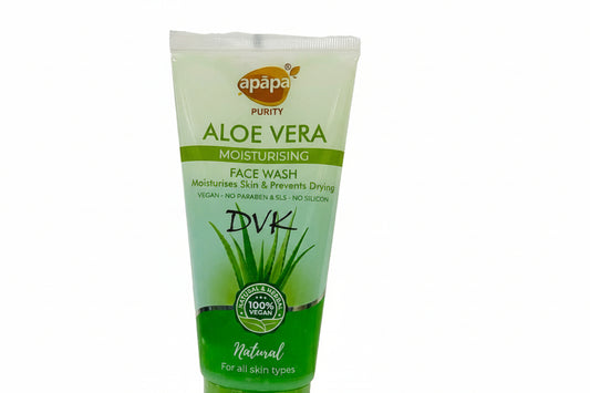 Apapa Purity Aloe Vera moisturising face wash tube on a white background