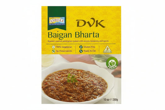 Ashoka Baigan Bharta 280g - Roasted mashed aubergines cooked with onions, tomatoes, and spices