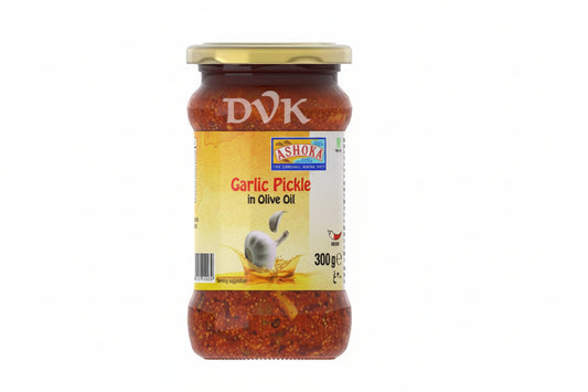 Ashoka Garlic Pickle in Olive Oil 300g – Bold spicy garlic flavor crafted in rich olive oil