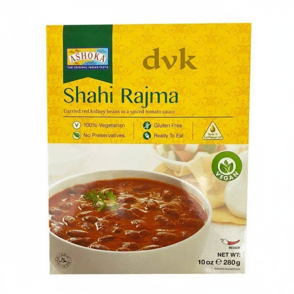 DVK's Shahi Rajma food package with Ashoka logo on a white background