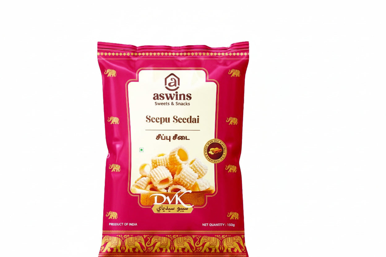 Aswins Andra Murukku 150g – Crunchy traditional south Indian snack with authentic flavors